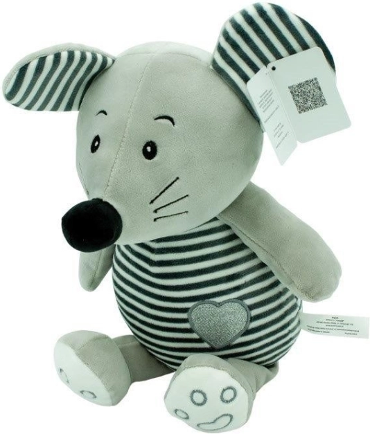Gestreepte knuffel Hugs - muis 26 cm