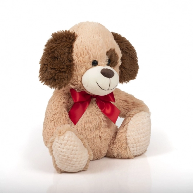 Pluche hond met rode strik