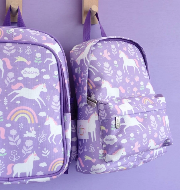 A Little Lovely Company Kleine Kinderrugzak – Eenhoorns en Regenboog