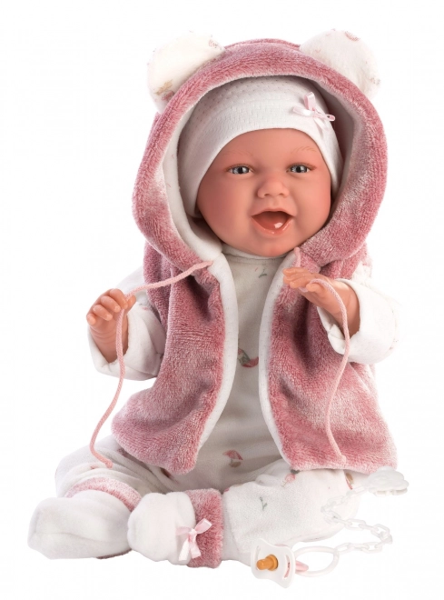 Llorens 74070 NEW BORN - realistische babypop met geluiden en een zacht stoffen lijf - 42 cm