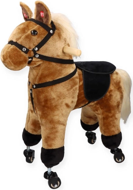 Bruin paardje op wieltjes