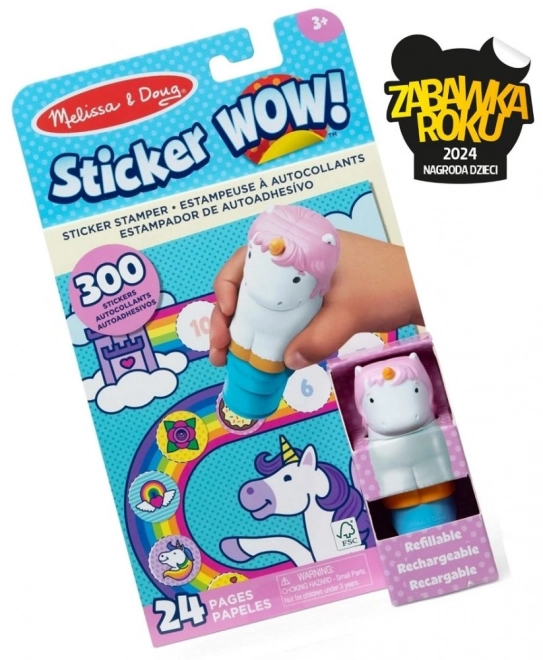 Sticker WOW! Eenhoorn sticker stempels