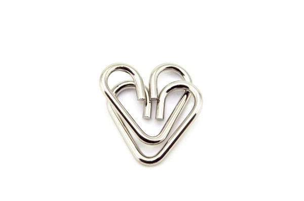 Metalen puzzel 6 stuks in doosje 14x12cm