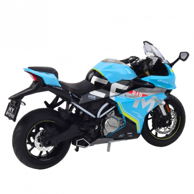 Sportmotorfiets metaal blauw 1:12