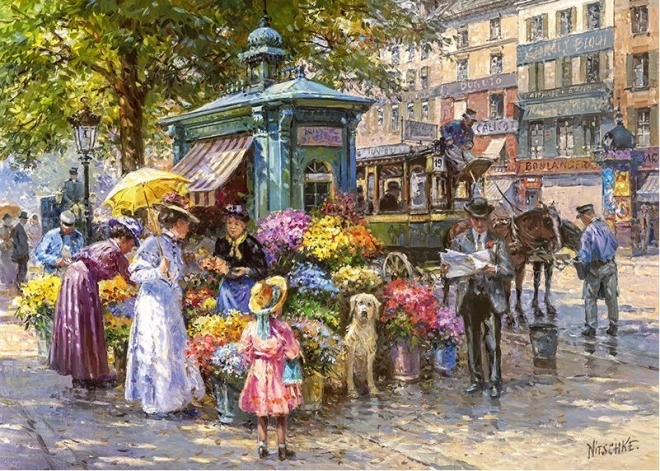 Puzzel Bloemenmarkt CHERRY PAZZI 1000 stukjes