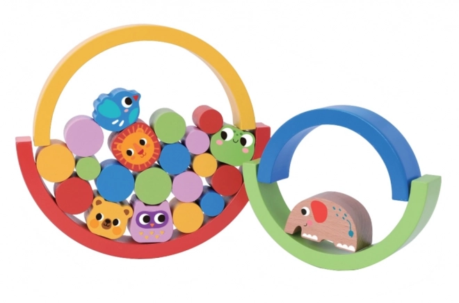 Dubbele balancerende regenboog met dieren
