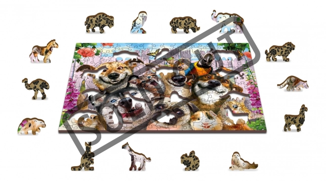 Houten Stad Houten Puzzel Gekke Huisdieren 2-in-1, 200 Stukken ECO