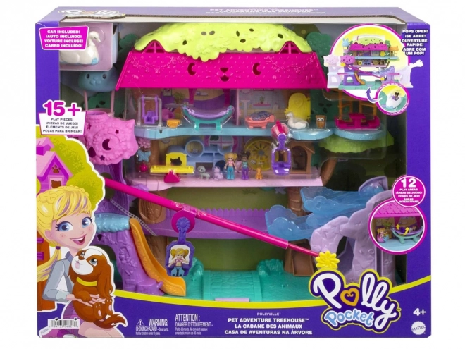 Polly Pocket Set figuren Dierenavontuur Boomhut