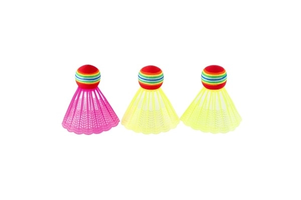 Badmintonset kind metaal/plastic 2 rackets + 3 shuttles 2 kleuren in net 23x45x6cm