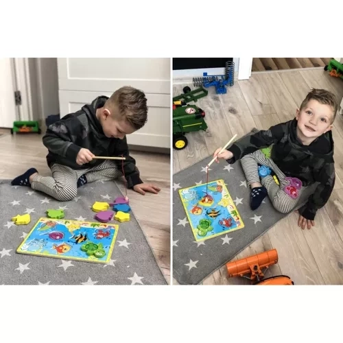 Houten magnetisch visspel