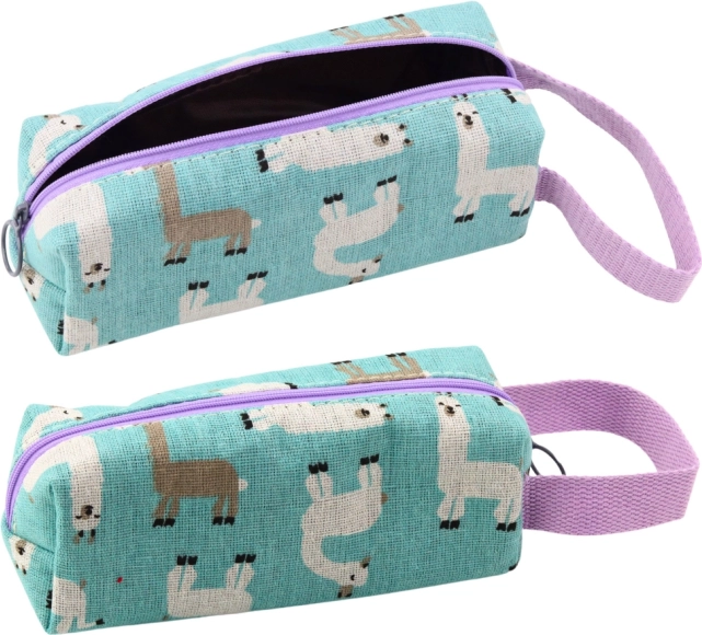 Šcolní etui met lama’s blauw