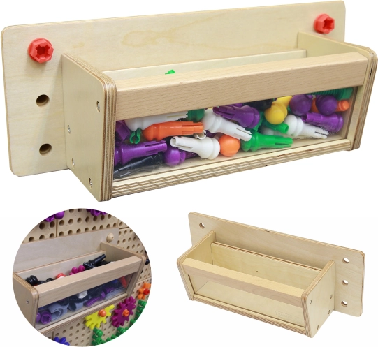 Masterkidz houten voorraadbak met transparante voorwand voor STEM-borden