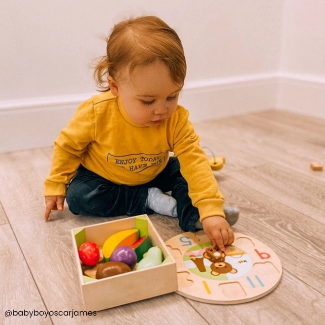 Houten speelgoed Bigjigs Toys met fruitdoos