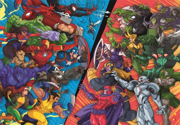 Clementoni Puzzel Marvel: Helden vs. Schurken 104 stukjes