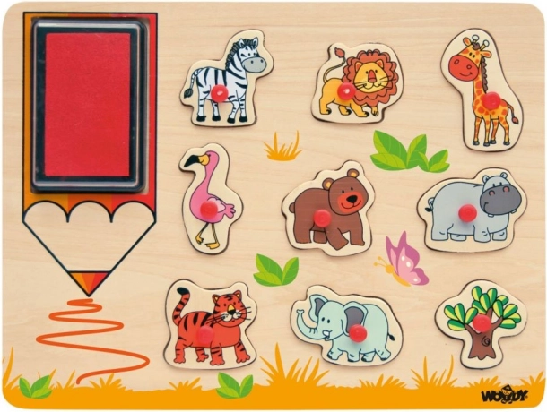 Stempels en puzzel 2-in-1 safari