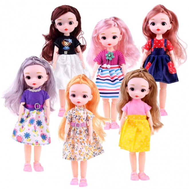 Schattige pop met beweegbare ledematen en lang haar 24 cm
