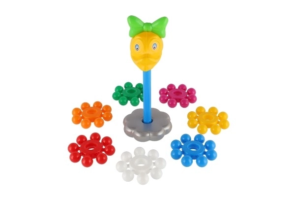 Stapelbare piramide met ringen van plastic 26cm in net 12m+