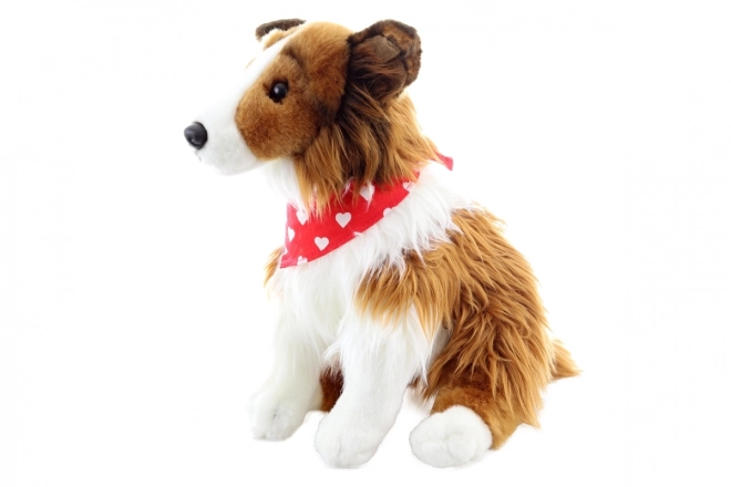 Pluche Langharige collie met sjaal 26 cm ECO-VRIENDELIJK