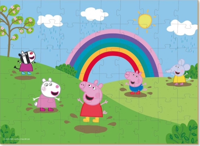 Puzzel Varkentje Peppa Regenboogpret