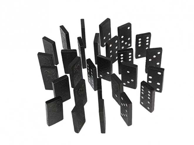Houten domino in een doos