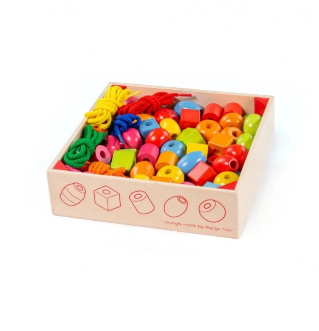 Bigjigs Toys Houten Rijgkralen in een Pot
