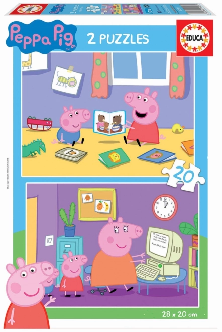 Educa Puzzel Varkentje Peppa 2x20 stukjes