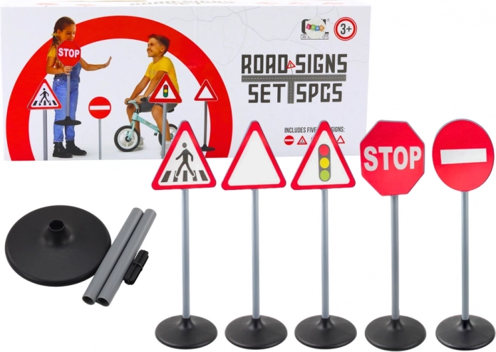 Set verkeersborden voor onderwijs 5 stuks 70 cm