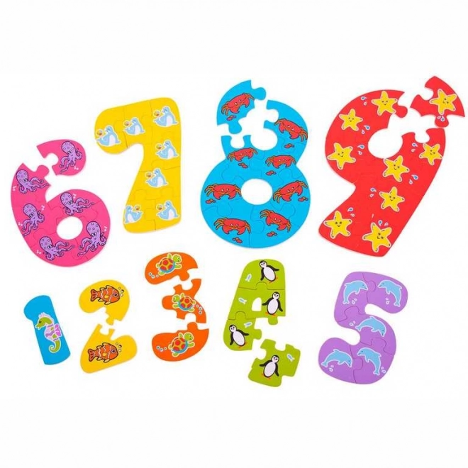 Bigjigs Toys Houten puzzel cijfers 1-9