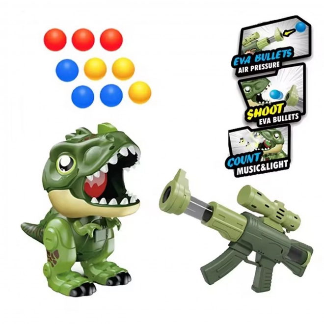 Interactief pistool met foamkogels en dinosaurus shooter