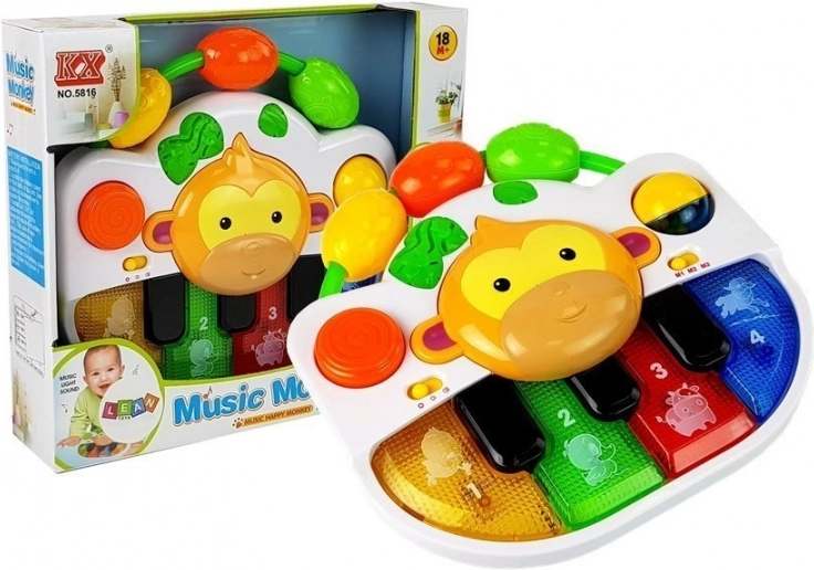 Kinderpiano met aapje Geluid en Licht