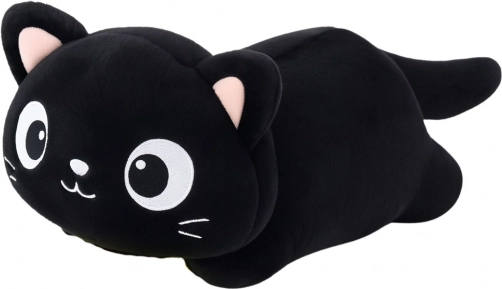 Pluche knuffel kat met grote ogen zwart 45 cm