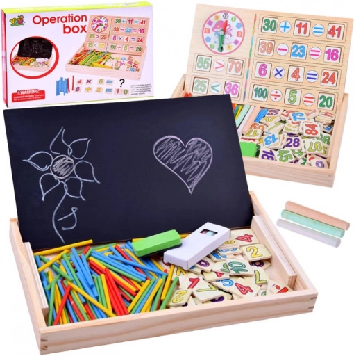 houten leerset met rekentablet