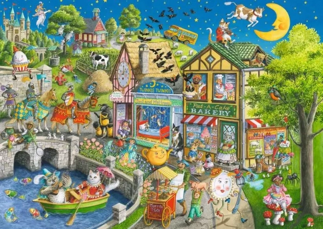 Puzzel Ravensburger Mother Gooseville 1000 stukjes