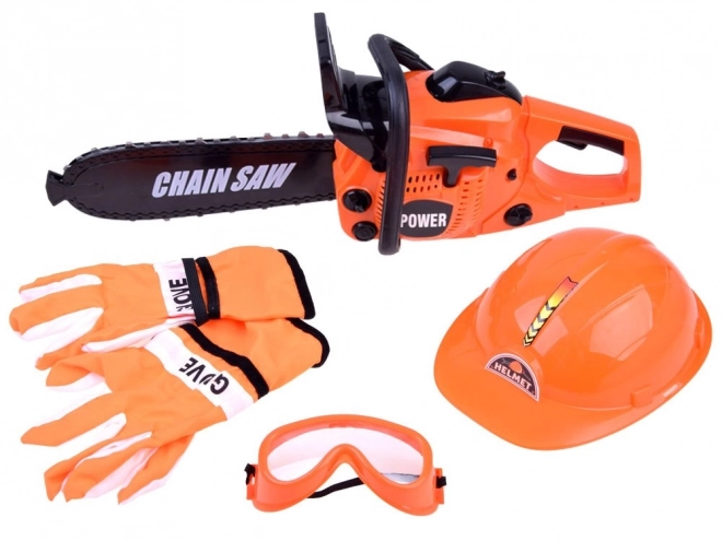 Kleine houthakker set helm zaag accessoire ZA2895
