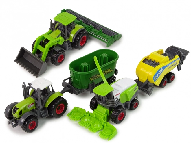 Set van 6 landbouwvoertuigen Tractor Combineer Metaaldelen