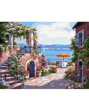 Schilderen op Nummer Toscaanse Terras 40x50 Canvas + Verf + Kwasten