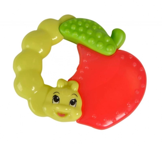 Bijtring in de vorm van een rups met fruit