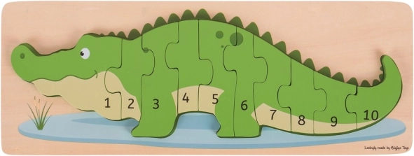 Inlegpuzzel krokodil met cijfers BIGJIGS TOYS
