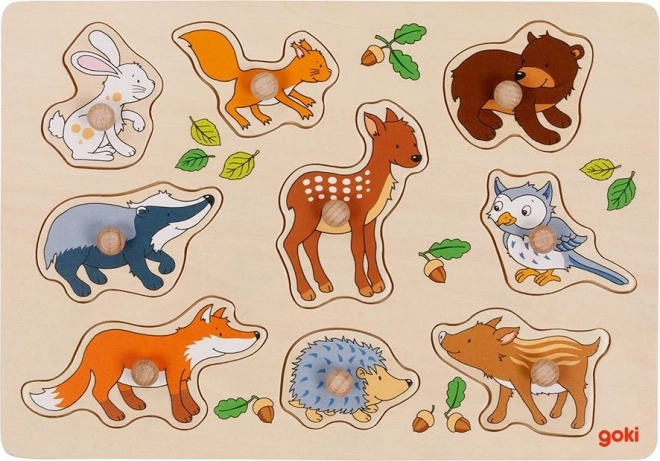 Houten inlegpuzzel Bosdieren
