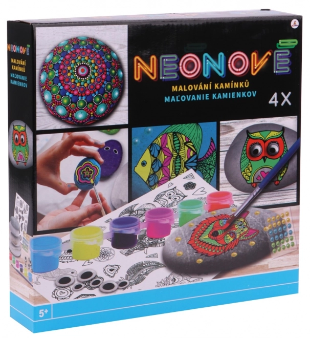 Schilderen op steentjes Neon
