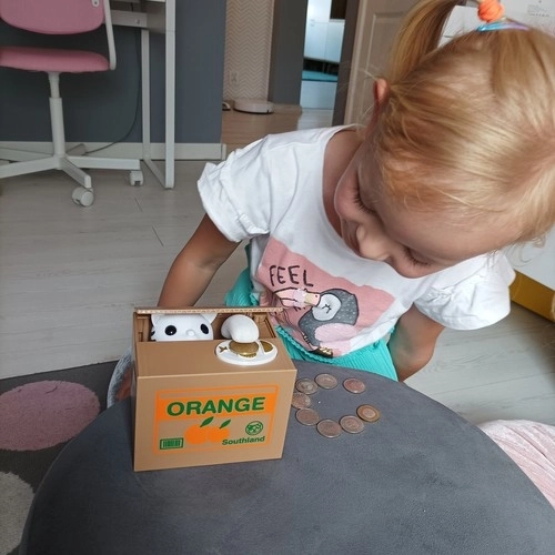 Monstertje muntjes - batterijen spaarpot - Kat