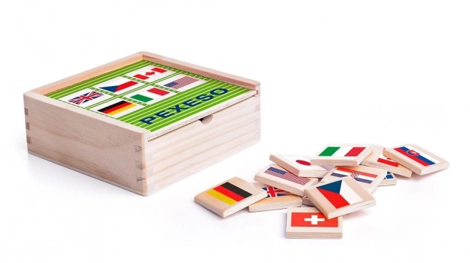 Houten memoryspel - vlaggen