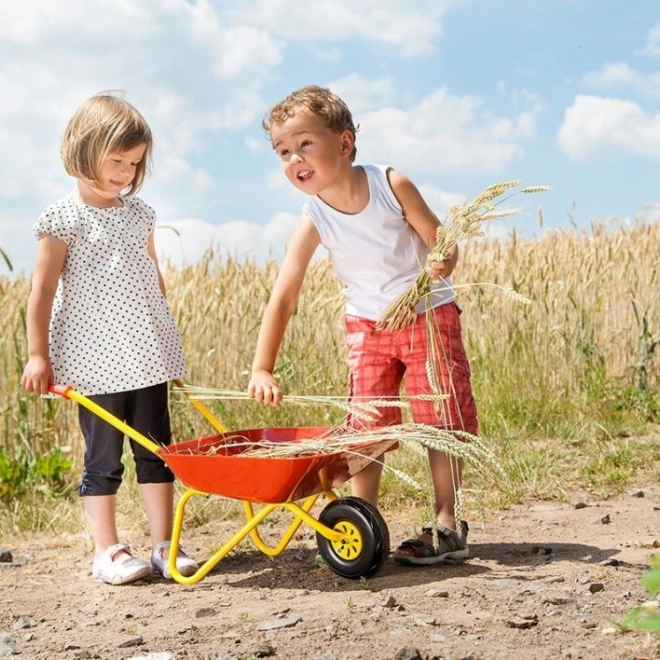 Rode metalen kruiwagen Rollytoys