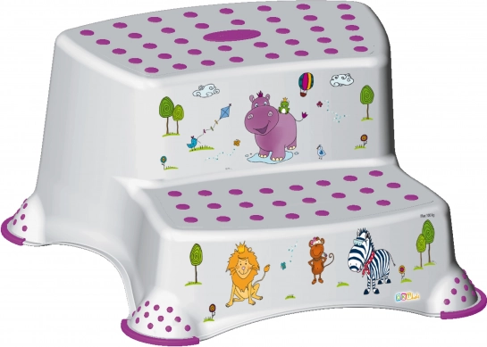 Tweestaps opstapje voor toilet en wastafel Hippo, wit