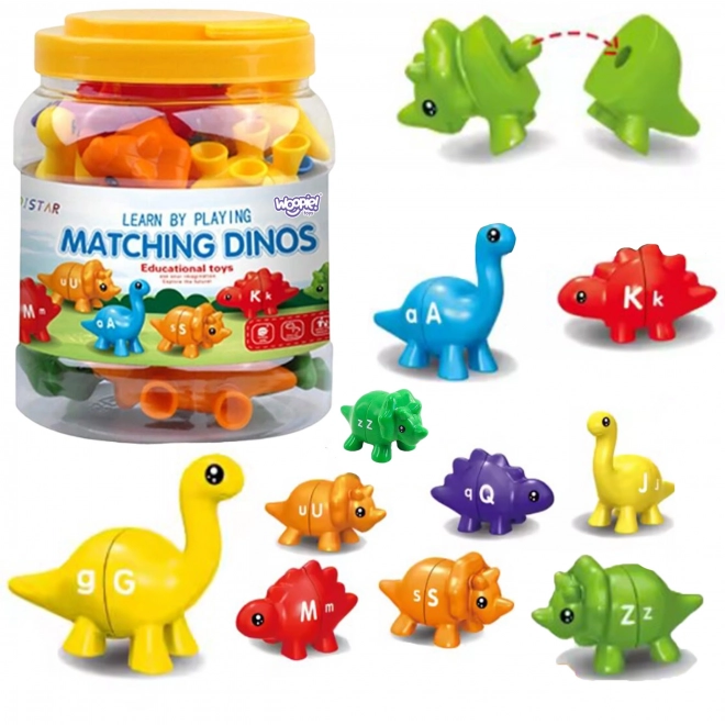 WOOPIE set Montessori figuren dinosaurussen om te stapelen met het leren van kleuren en letters Dopasuj Literki 13 stuks