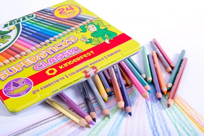 Supersticks 24 kleuren in metalen doos
