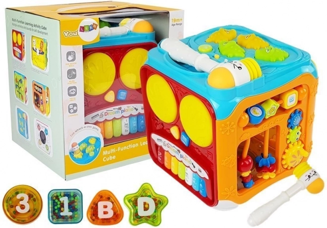 Interactieve educatieve kubus met geluiden en lichtjes