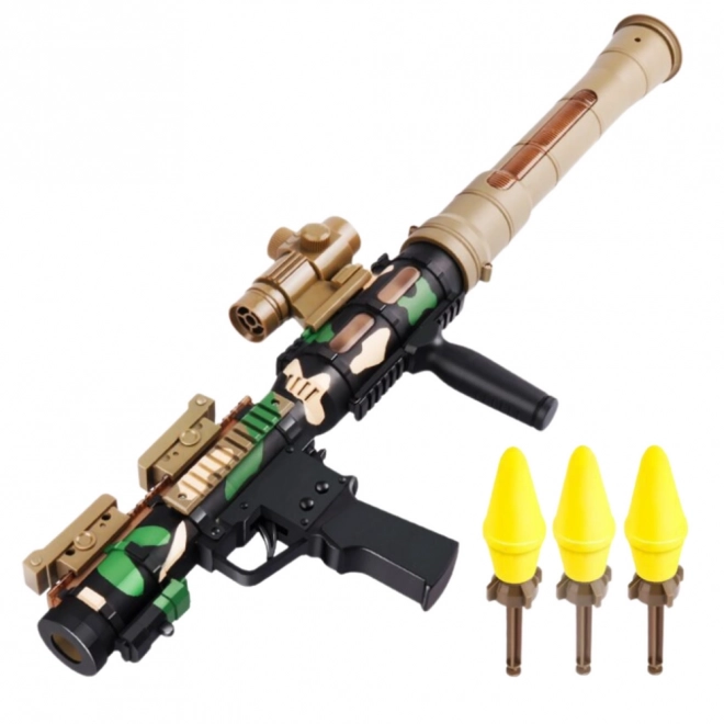 Militaire set met RPG bazooka en beschermende helm