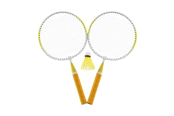 Kinder badmintonset metaal/plastic met twee rackets en shuttle