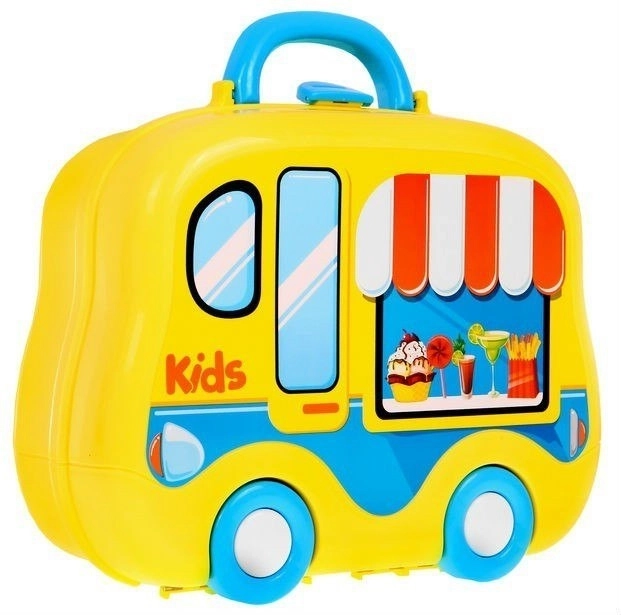 Draagbare Keukentje Food Truck voor kinderen 3+ Koffertje op wieltjes + accessoires